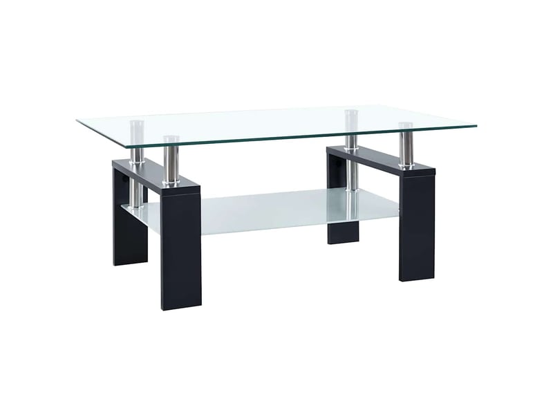  Table basse | table de salon noir et transparent 95x55x40 cm verre trempé  - Conforama A