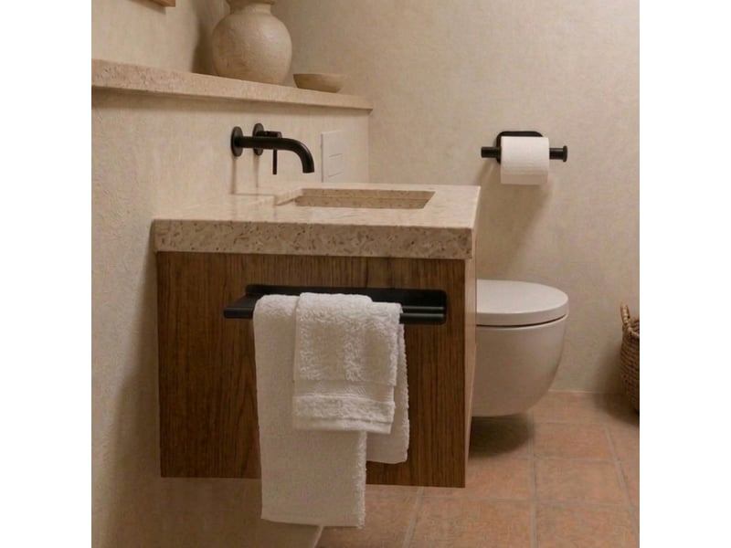 Porte serviette adhésif mural salle de bain ou cuisine 2 barres, sans perçage - acier inoxydable - noir - Conforama E