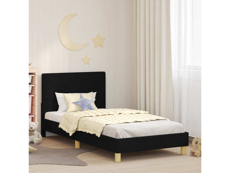 Cadre de lit pour enfants - lit jeune avec tête de lit noir 90 x 200 cm  - Conforama B
