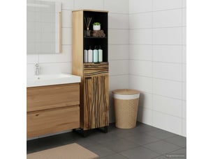 Armoire de salle de bain, cabinet de salle de bain naturel 38 x 33 x 160 cm cf65116