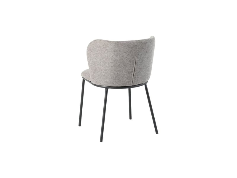  Lot de 2 chaises pavia gris beige – dossier enveloppant arrondi et pieds fins noirs  - Conforama D