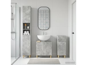 Ensemble de meuble de salle de bain 3 pièces arnhem gris béton cf63323
