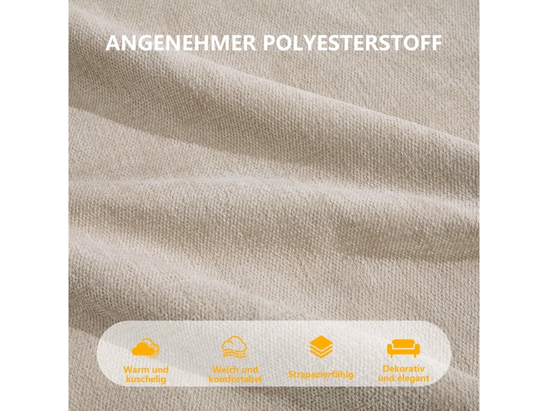  Canapé droit modulable 4 places en polyester beige, 344 cm  - Conforama E