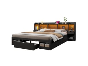 Lit avec rangement 180x200 cm HAUSS SPOLE   coloris noir