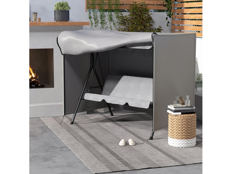  Housse de protection pour balançoire de jardin 205x124x164 cm imperméable protection solaire grise  - Conforama B