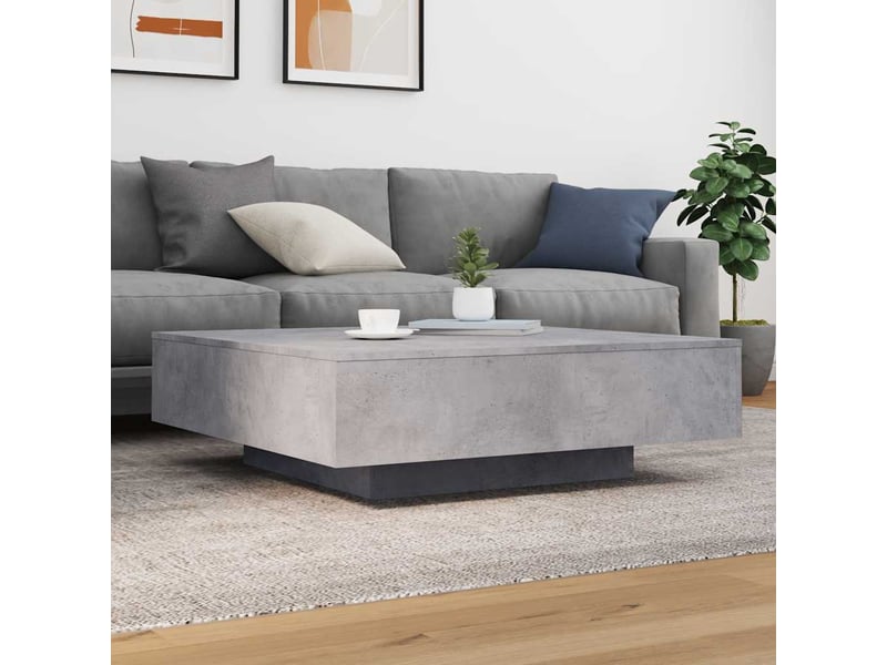  Table basse | table de salon gris béton 100x100x31 cm bois d'ingénierie  - Conforama C