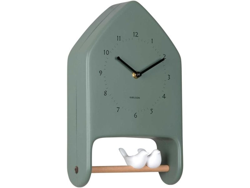  Horloge murale love birds vert jungle  - Conforama A