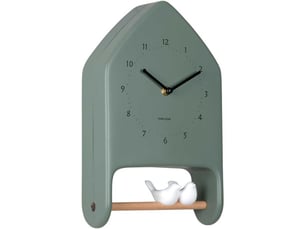 Horloge murale love birds vert jungle