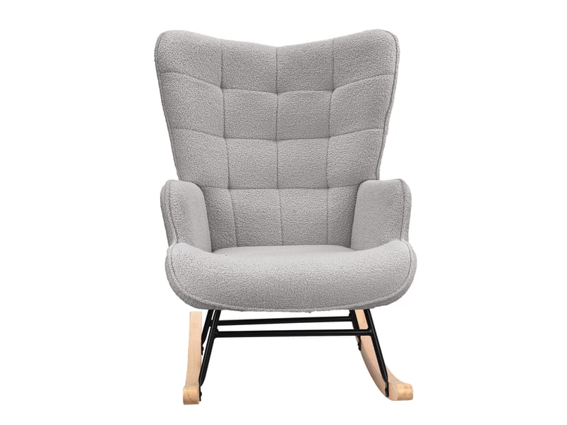 Fauteuil à bascule, fauteuil, fauteuil à bascule avec accoudoirs, fauteuil inclinable, fauteuil à bascule, fauteuil de salon, fauteuil à bascule rembourré pour salon, chambre, balcon (gris clair) - Conforama A