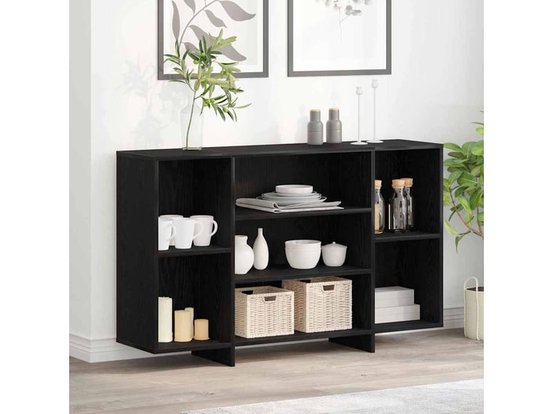  Buffet - bahut - meuble de rangement chêne noir 120 x 30 x 75 cm bois d'ingénierie  - Conforama B