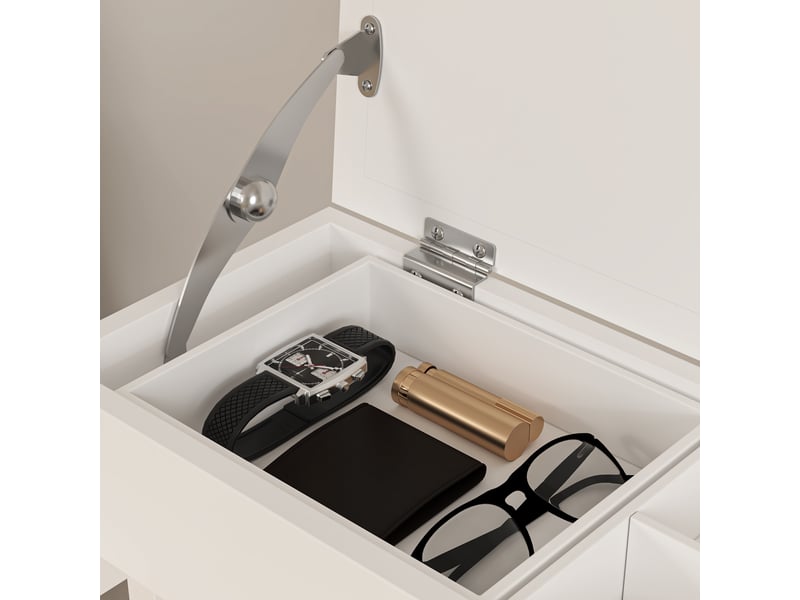  Portant à vêtements blanc - mdf robuste - dimensions 44x36.5x110 cm - poids 7.25 kg - tiroir amovible 44x36.5x110cm - Conforama E