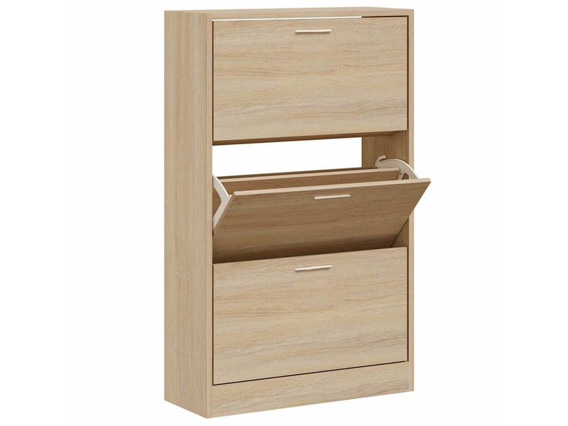 Meuble à chaussure, armoire à chaussures chêne sonoma 63x24x103cm bois d'ingénierie  - Conforama C