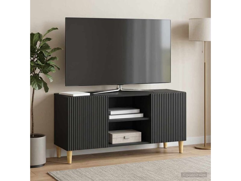  Meuble tv - banc tv - meuble de rangement 102 x 34,5 x 50 cm noir bois d'ingénierie  - Conforama B