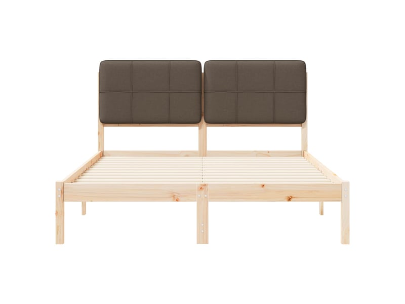  Lit double- lit adulte -  cadre de lit avec tête de lit rembourrée taupe 140 x 200 cm  - Conforama D