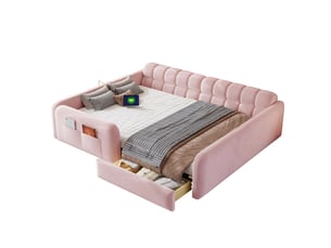 Lit 2 places 140x200 cm MODFU coloris rose