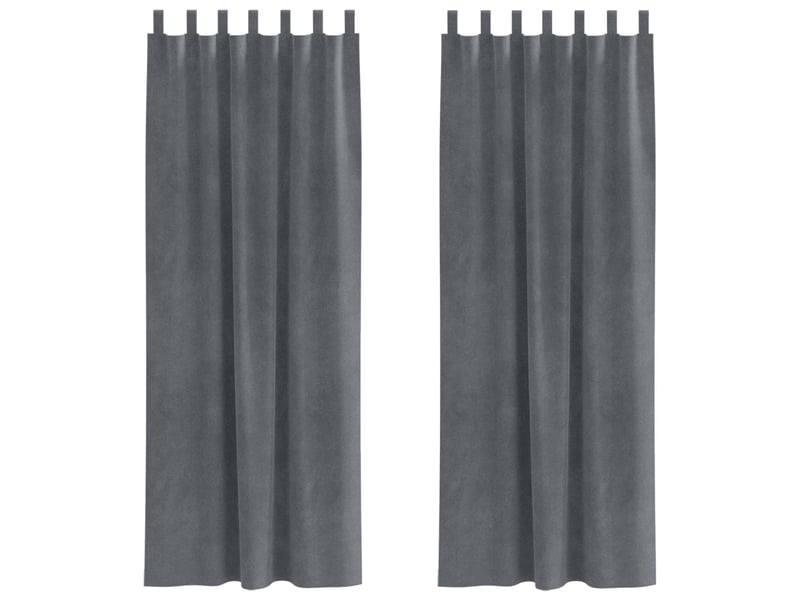  Lot de 2 rideaux, rideaux de fenêtre gris clair 140 x 225 cm velours cf44042  - Conforama A