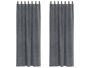 Lot de 2 rideaux, rideaux de fenêtre gris clair 140 x 225 cm velours cf44042