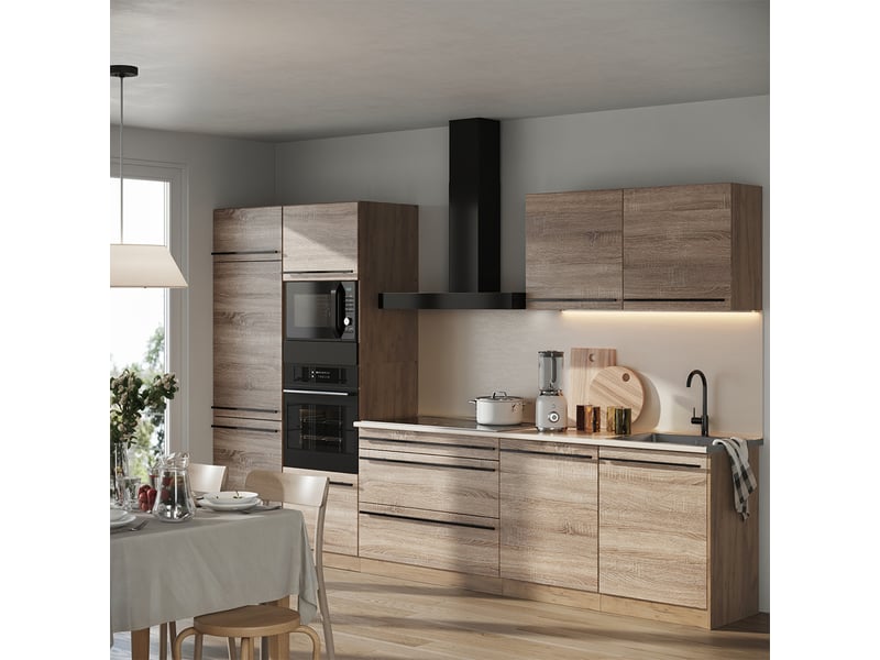  Vicco cuisine, sonomachêne doré, 340cm sans plan de travail  - Conforama C