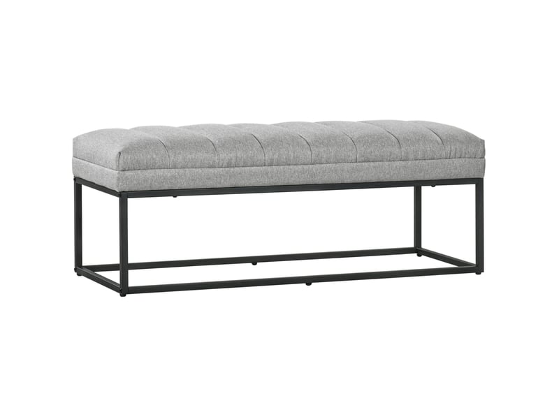  Banc 120x44x45,5 cm assise matelassée métal gris clair  - Conforama A