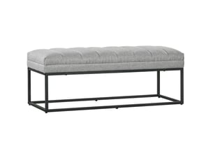 Banc 120x44x45,5 cm assise matelassée métal gris clair