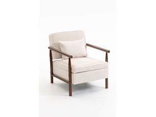 Fauteuil fixe MEULVA Velours blanc vendu A l'unité