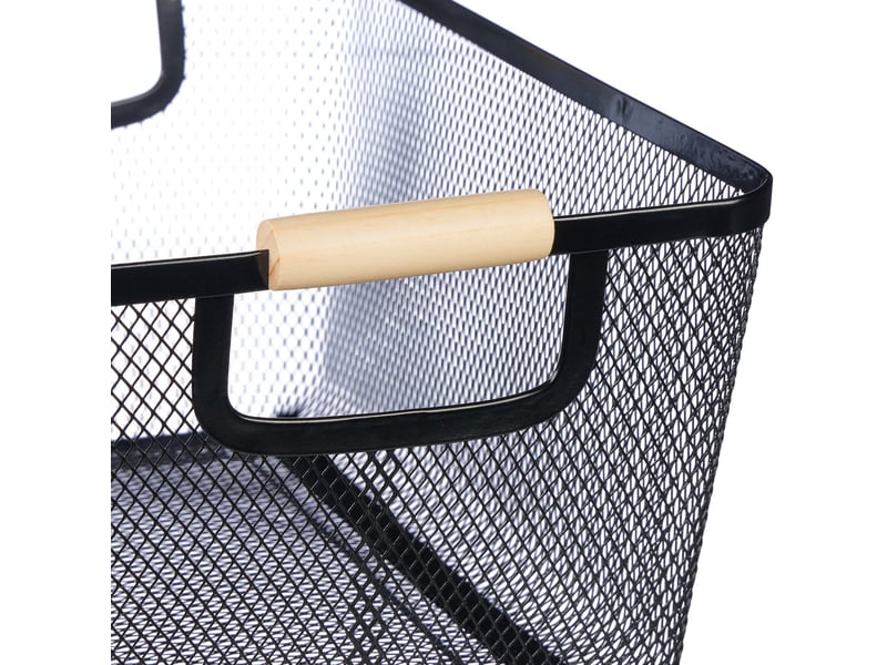  Panier de rangement rectangulaire design moderne 16,5 x 37 x 22,5 cm pratique et décoratif en métal noir 13_0013440  - Conforama B