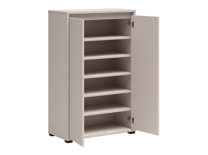  Armoire à chaussures 2 portes avec étagères coloris cachemire - longueur 70 x profondeur 34 x hauteur 108,3 cm  - Conforama C