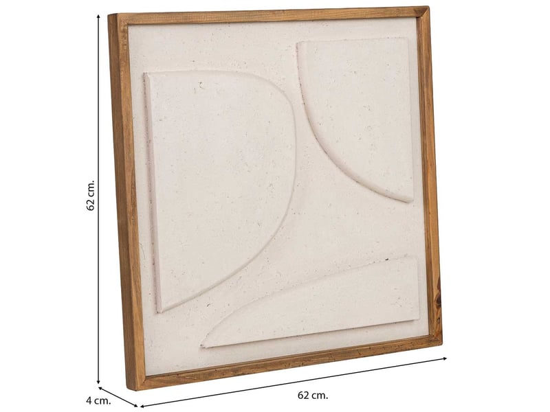  Tableau artisanal en bois recyclé relief blanc 62x4x62 cm h  - Conforama C