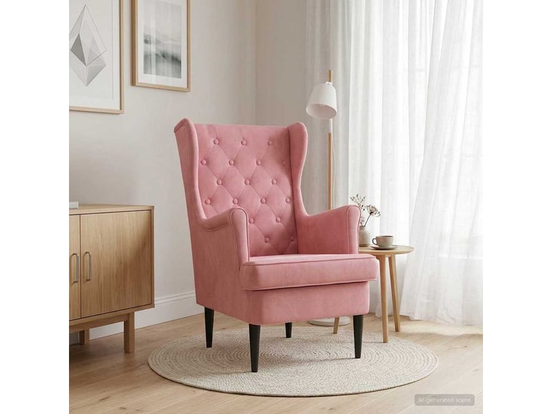 Vidaxl fauteuil rose velours - Conforama B
