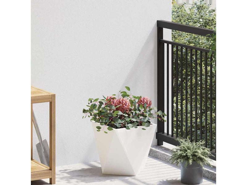  Jardinière - bac à fleurs blanc 30 x 30 x 30 cm acier  - Conforama B