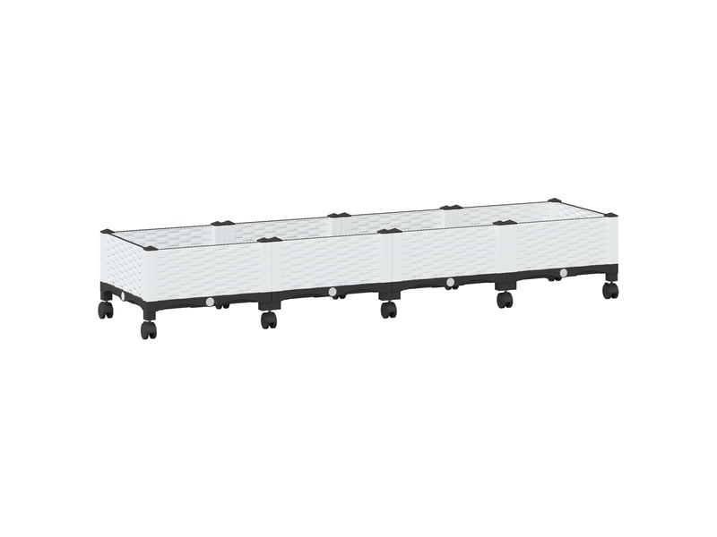  Jardinière - bac à fleurs avec roues blanc 160 x 40 x 33 cm pp  - Conforama A