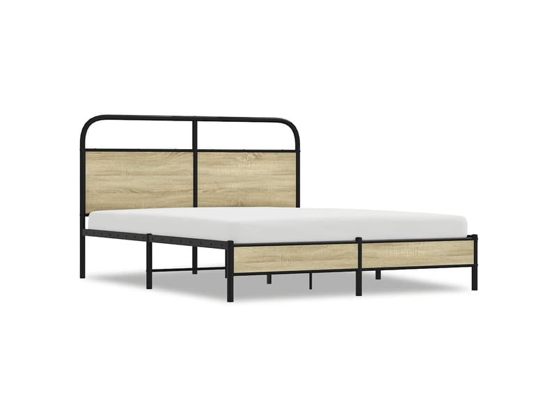  Lit double- lit adulte -  cadre de lit sans matelas 150x200 cm chêne sonoma  - Conforama A