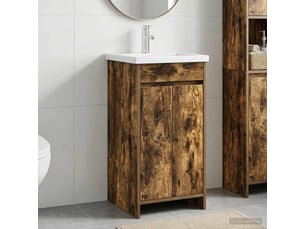 Meuble de salle de bain avec évier chêne fumé 42x40x84.5 cm shl9144