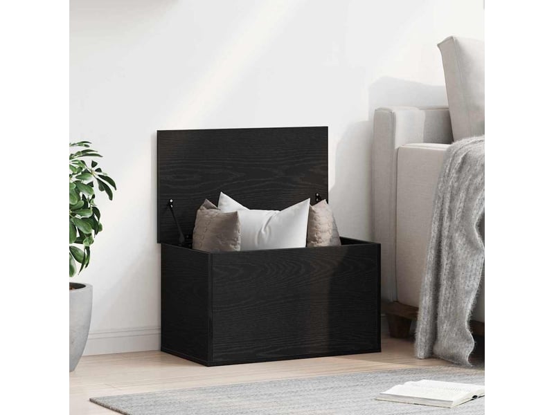 Boîte de rangement, coffre de rangement chêne noir 60x35x35 cm bois d'ingénierie - Conforama B