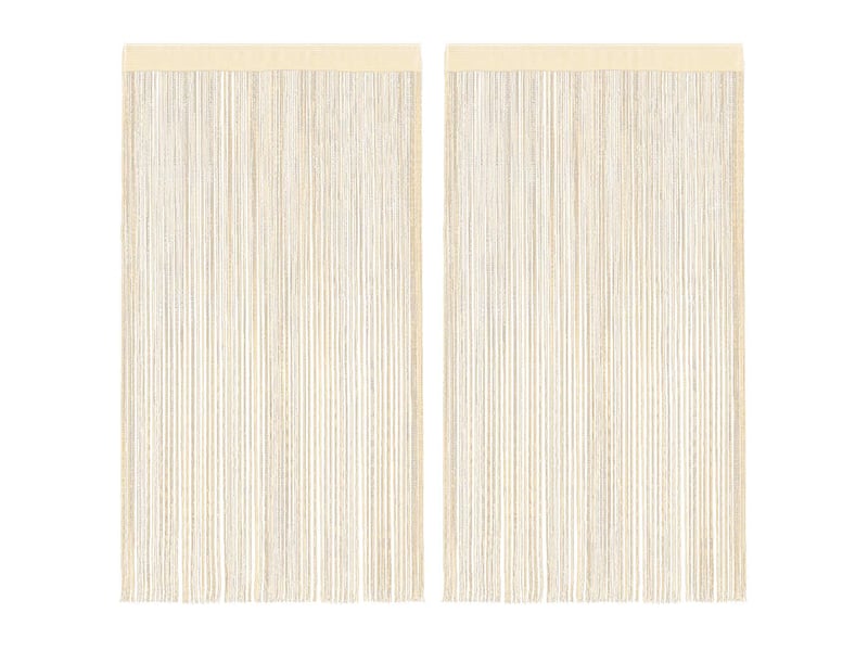  Lot de 2 rideaux en fils, rideau de porte 140 x 250 cm crème cf43844  - Conforama B