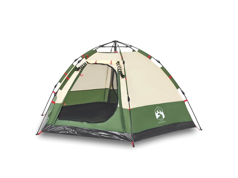 Tente de camping cabine 4 personnes vert libération rapide shl2699 - Conforama A