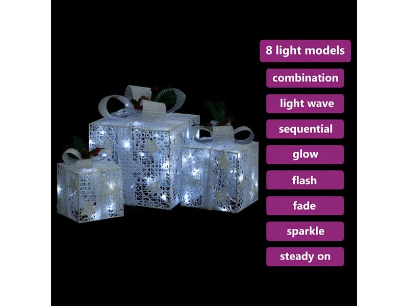  Boîtes-cadeaux de noël décoratives 3 pcs extérieur intérieur  - Conforama C