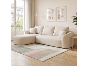 Canapé d'angle gauche fixe URBAN MEUBLE 3 places Tissu