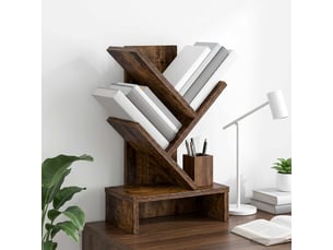 Étagère arbre 3 niveaux, étagère de rangement 30 x 18 x 48 cm bois d'ingénierie shl1819