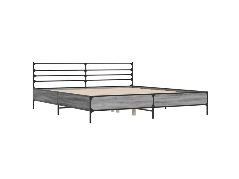  Lit double- lit adulte -  cadre de lit sans matelas sonoma gris 200x200 cm  - Conforama B
