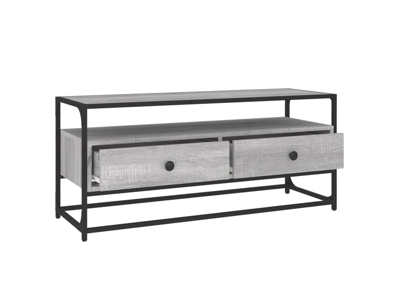  Meuble tv - banc tv - meuble de rangement sonoma gris 100x35x45 cm bois d'ingénierie  - Conforama E