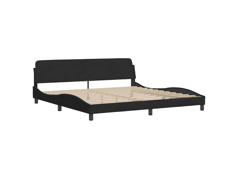 Lit double- lit adulte - cadre de lit dover noir 200x200 cm velours - Conforama B