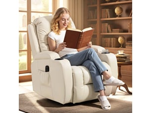 Fauteuil relax manuel  <strong>PANGIVO</strong> Simili beige