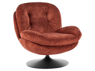 Fauteuil pivotant nolvik velours marron doré