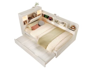 Lit gigogne 90x190 cm REDOM coloris blanc