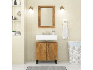Miroir rectangulaire à fixer coloris marron <strong></strong>  <strong></strong> - 70 cm x 50 cm