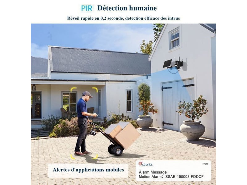  Caméra de surveillance solaire wifi 2k ptz 355x95 pir détection humaine vision nocturne couleur ip66 149519_AAAKF24784_6_DROPFR - Conforama B