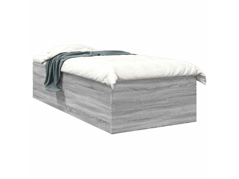 Lit simple- lit adulte - cadre de lit au sol sonoma gris 80 x 200 cm bois d'ingénierie - Conforama A