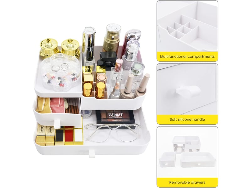  Boîte organisateur de tiroir pour salle de bain – blanc  - Conforama C