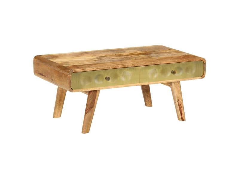  Table basse - table de salon - table à thé bois de manguier massif 90x50x40 cm  - Conforama A